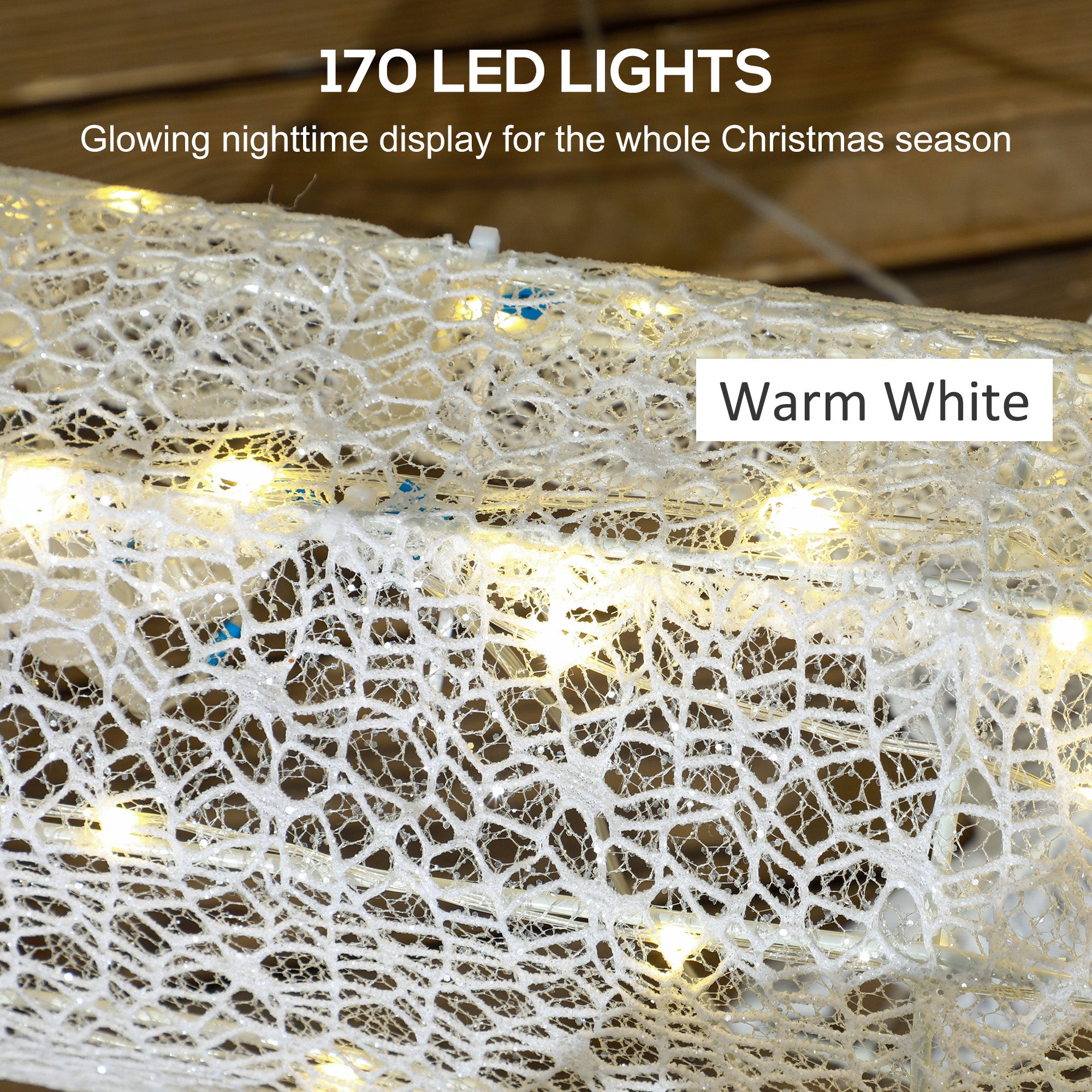 Outsunny 170 LED Light Reindeer and Sleigh Christmas Decoration - anydaydirect