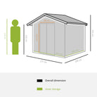 Outsunny 9 x 6FT Garden Metal Storage Shed Outdoor Storage Shed with Foundation Ventilation & Doors, Yellow - anydaydirect