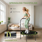 SPORTNOW 40" Foldable Fitness Trampoline Rebounder with Handle, Green - anydaydirect