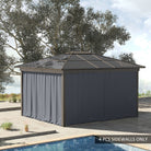 Outsunny Replacement Gazebo Curtains 4-Panel Sidewalls with Zipper for 3 x 3 (M) Yard Gazebos Canopy Tent, Dark Grey - anydaydirect