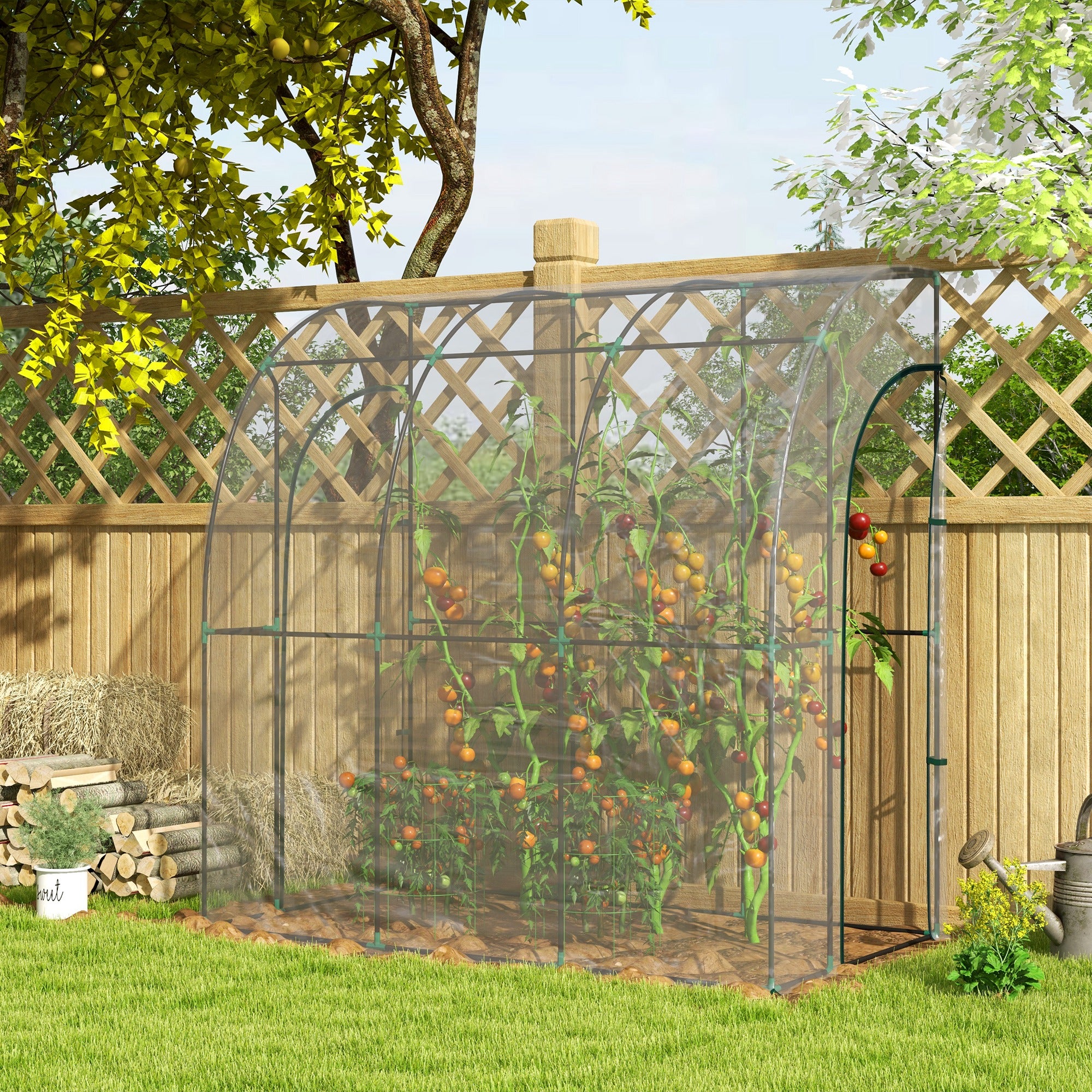 Outsunny 214cm x 118cm Walk-In Lean To Greenhouse, with Accessories - anydaydirect