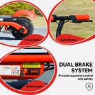 AIYAPLAY Electric Scooter for Kids Ages 6-14, with Dual Brakes, Flash Wheel and Colourful Light, Kids Electric Scooter E Scooter, Up to 12 KM/H & 10 KM, Red - anydaydirect