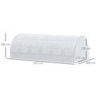 Outsunny 6 x 3 x 2 m Polytunnel Greenhouse with Roll-up Side Walls, Walk-in Grow House Tent with Steel Frame, Reinforced Cover, Zipped Door and 12 Mesh Windows for Garden, White - anydaydirect