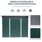 Outsunny Pent Roofed Metal Garden Shed House Hut Gardening Tool Storage w/ Ventilation 260L x 194W x 200H cm - anydaydirect