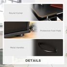 HOMCOM Computer Desk Office PC Table Workstation with Keyboard Tray, CPU Shelf, Drawers, Sliding Scanner Shelf, Black - anydaydirect