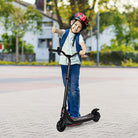 HOMCOM Electric Scooter, 120W Motor E-Scooter w/ Battery Display, Adjustable Height, Rear Brake for Ages 6+ Years - Black - anydaydirect