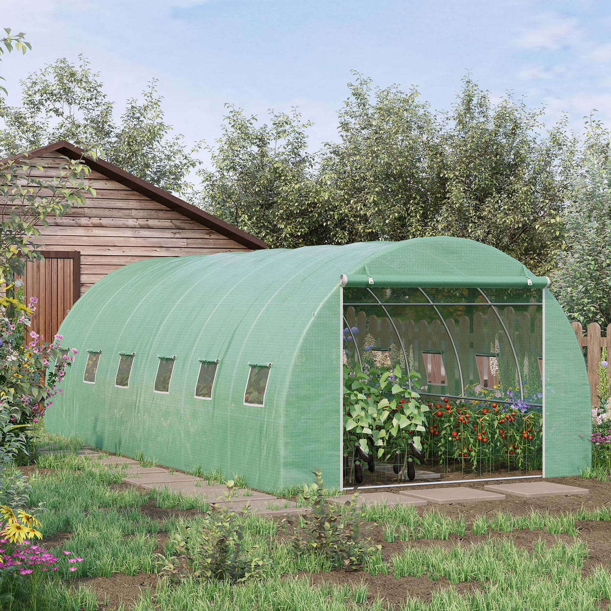 Outsunny Walk-In Polytunnel Greenhouse - Durable & Eco-Friendly ...