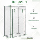 Outsunny 100 x 50 x 150cm Greenhouse Steel Frame PVC Cover with Roll-up Door Outdoor for Backyard, Balcony, Garden, Transparent - anydaydirect