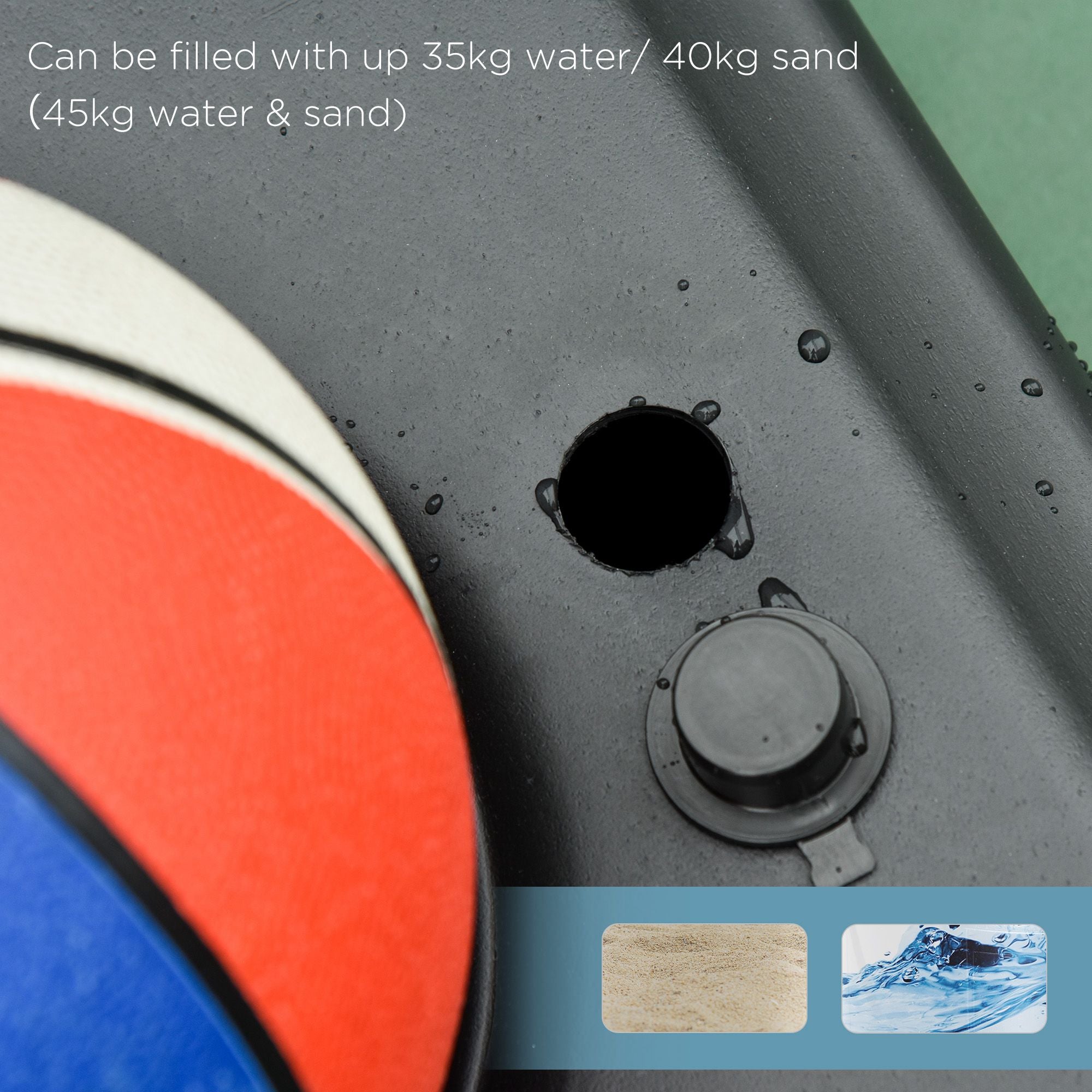HOMCOM Adjustable Basketball Hoop and Stand, with Wheels and Weight Base Black - anydaydirect