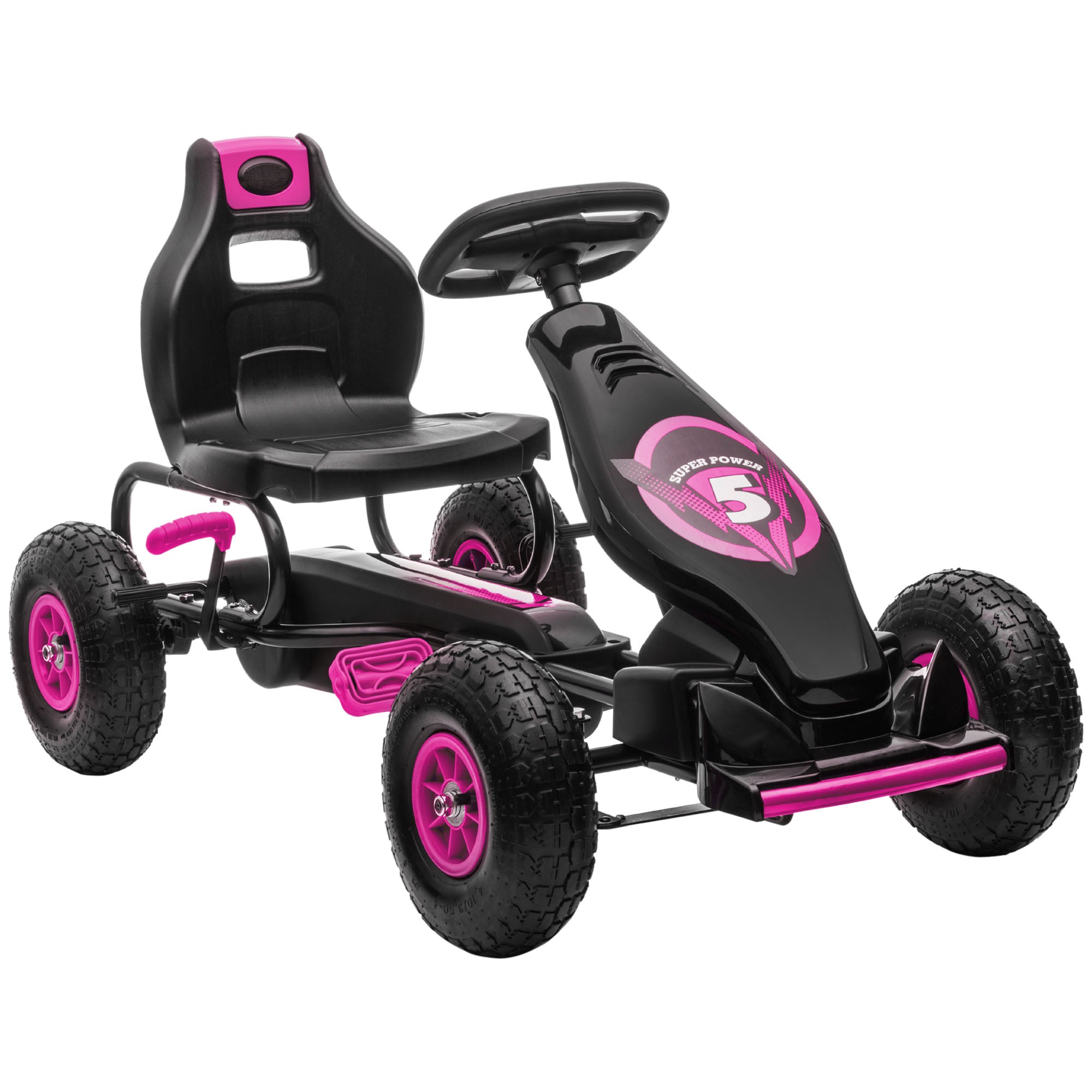 homcom pedal go kart HOMCOM Children Pedal Go Kart, Racing Go Cart w/ Adjustable Seat, Infl – anydaydirect