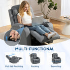 HOMCOM Massage Recliner Armchair, PU Leather Recliner Chair, Grey - anydaydirect