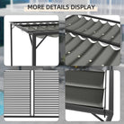 Outsunny 3 x 2.8m Metal Pergola, with Retractable Fabric Roof - Grey - anydaydirect