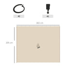 Outsunny Replacement Gazebo Curtains, 4-Panel Gazebo Side Panels Only, for 3 x 3 (M) Gazebos or Pergolas, Hooks/C-Rings Included, Beige - anydaydirect