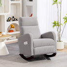 HOMCOM Corduroy Rocking Armchair - Grey - anydaydirect