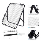HOMCOM Adjustable Rebounder Net Kickback Target Goal for Teens Adults Training, Black - anydaydirect