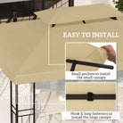 Outsunny Gazebo Roof Replacement, for 3 x 4m Frames - Cream - anydaydirect