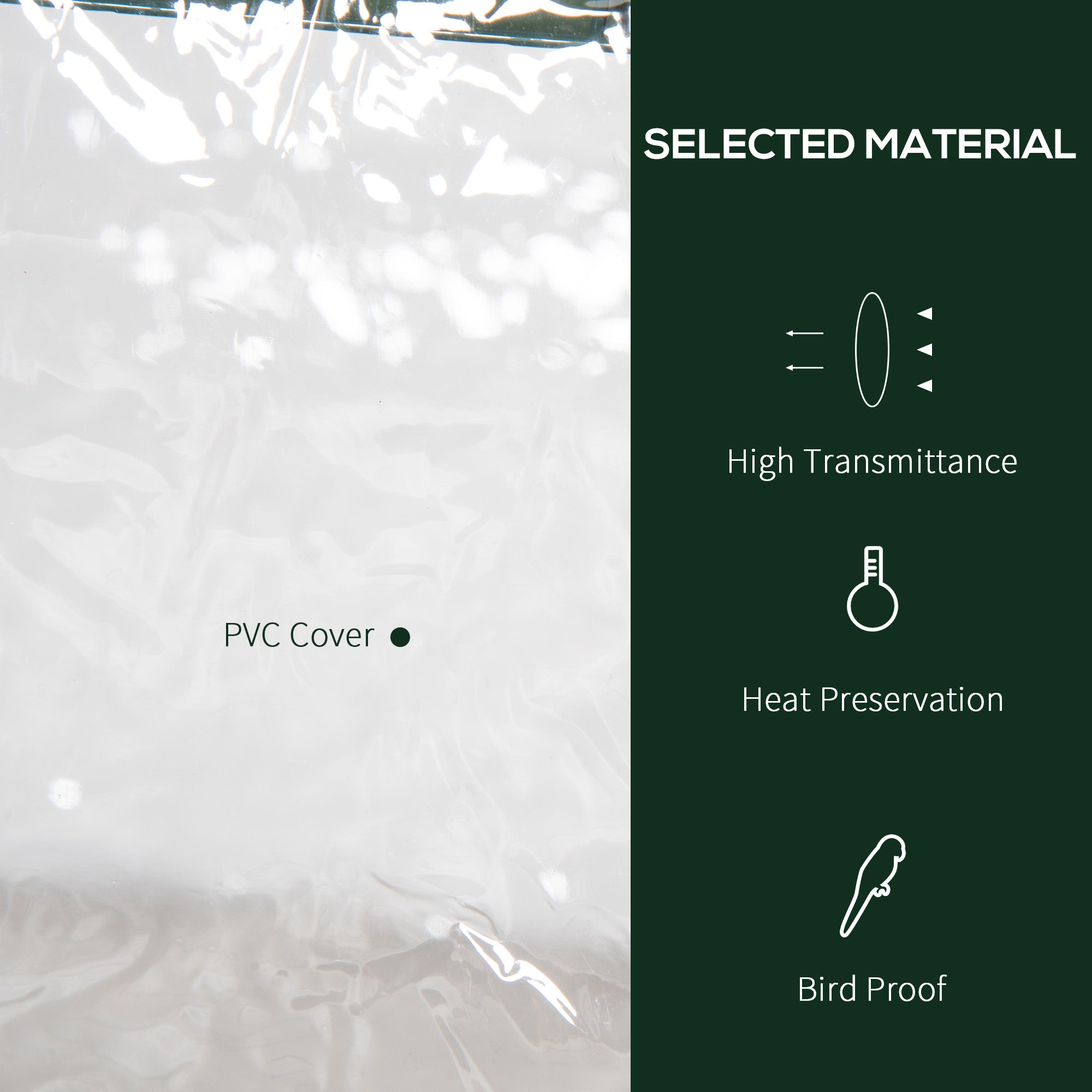 Outsunny 3 Tier Mini Greenhouse Portable Garden Grow House with Roll Up Door and Wire Shelves, 69L x 49W x 125H cm, Clear - anydaydirect