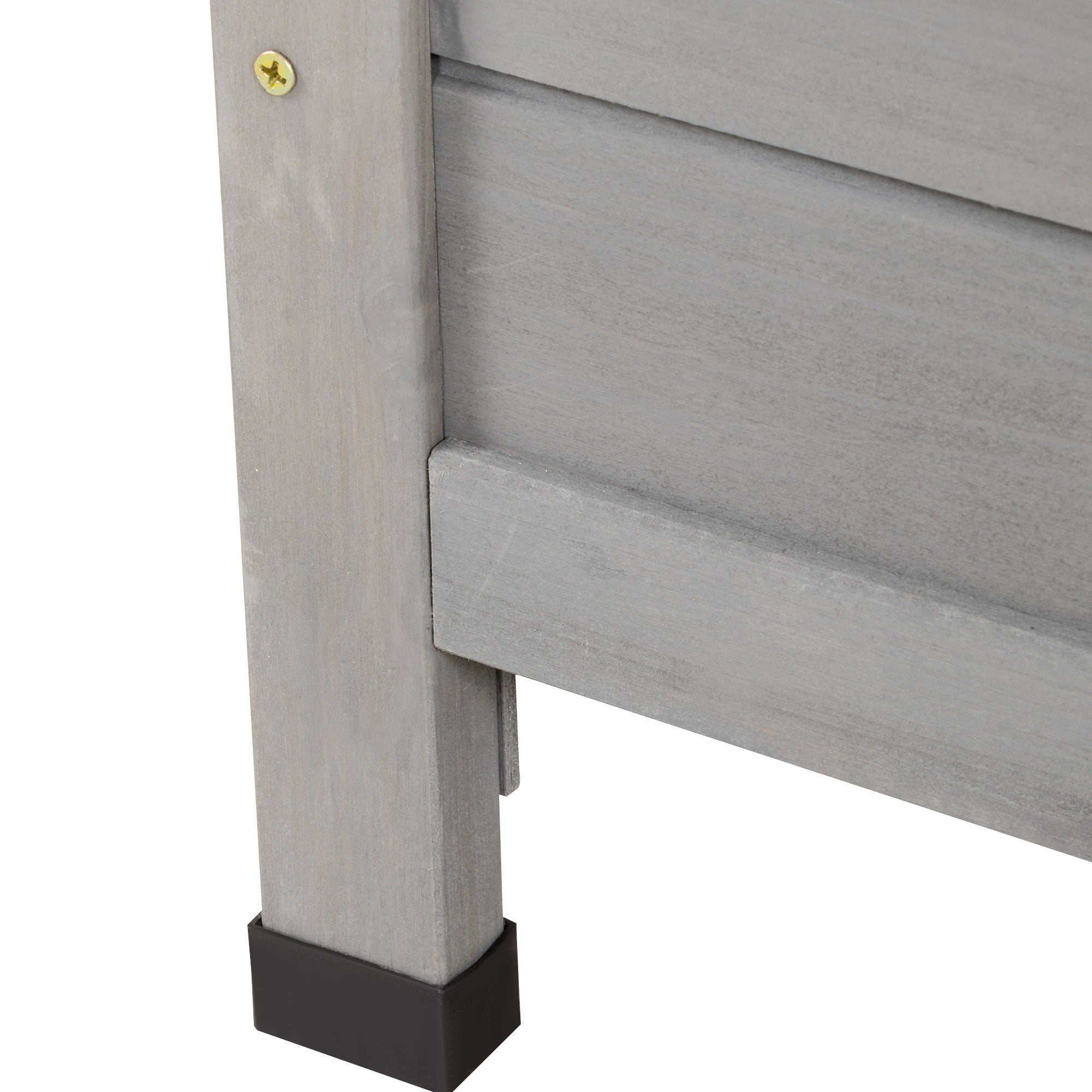 Outsunny Garden Shed Wooden Garden Storage Shed 2 Door Unit Solid Fir Wood Garage Tool Organisation Cabinet, 87L x 46.5W x 96.5Hcm, Grey - anydaydirect