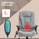 Vinsetto Office Chair, Ergonomic Desk Chair with 6-Point Massage and Back Heated, Linen-Feel Fabric Computer Gaming Chair with Arms, Lumbar Support, Light Grey - anydaydirect