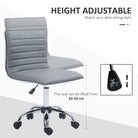 HOMCOM Adjustable Swivel Office Chair with Armless Mid-Back in PU Leather and Chrome Base - Light Grey - anydaydirect