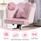 HOMCOM Velvet-Feel Petal Back Office Chair - Pink - anydaydirect