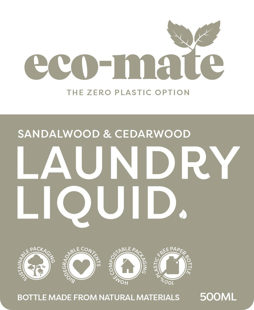 Eco Mate Sandalwood and Cedarwood concentrated non-bio laundry liquid - 500ml - anydaydirect