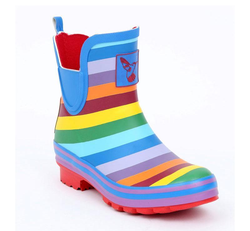 Evercreatures Rainbow Meadow Ankle Wellies - anydaydirect