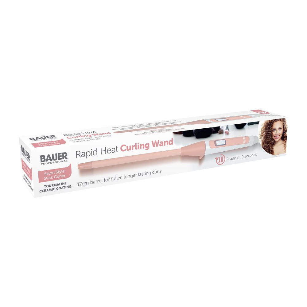 Bauer 17mm Barrel Hair Curling Tong - Quick Heat Pink - anydaydirect