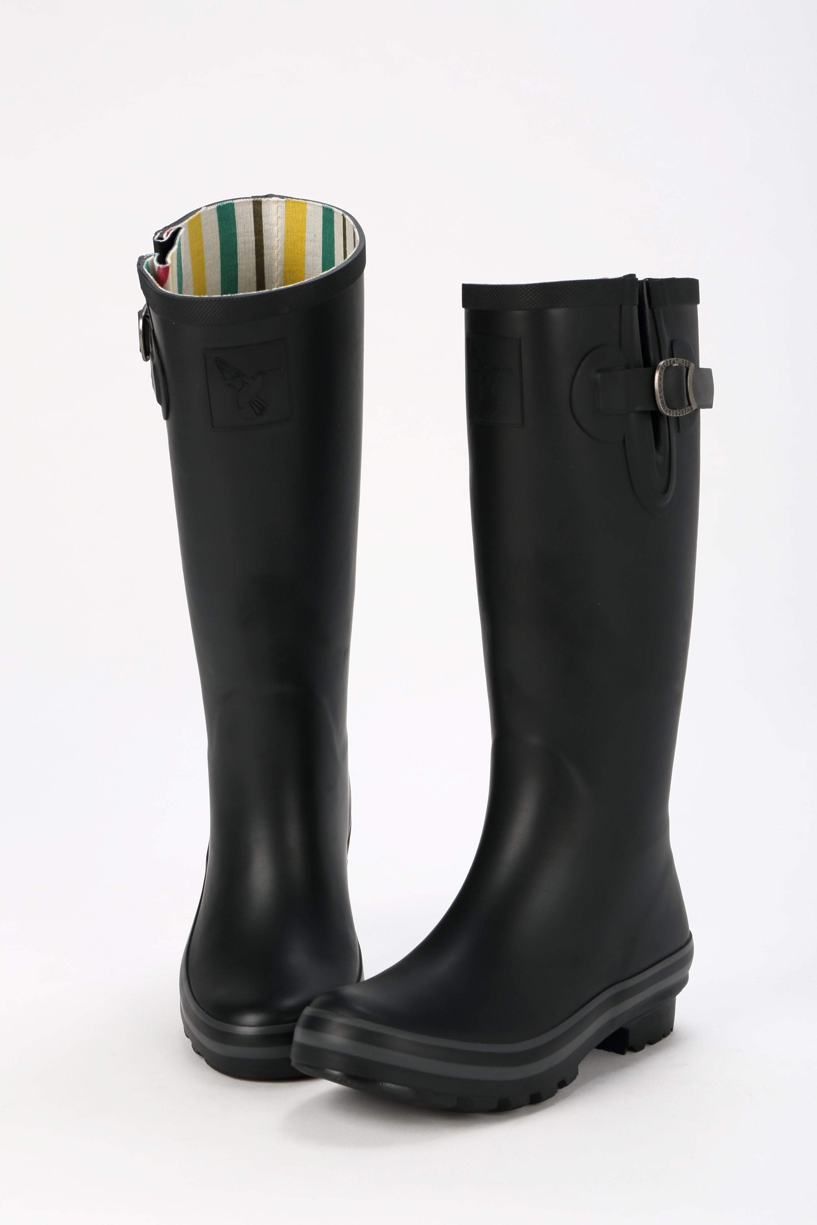 Evercreatures All Black Plain Tall Wellies - anydaydirect