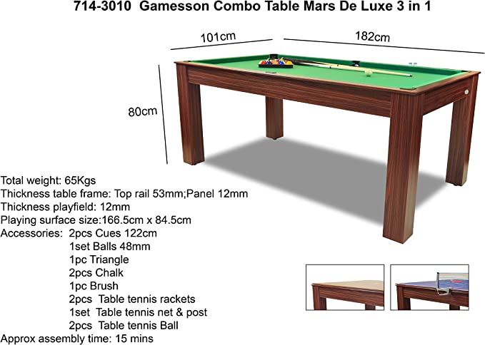 6' Mars Deluxe 3 In 1 Combo Table - anydaydirect