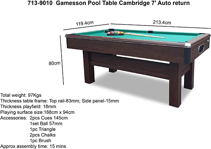 7Ft Cambridge Pool Table - anydaydirect