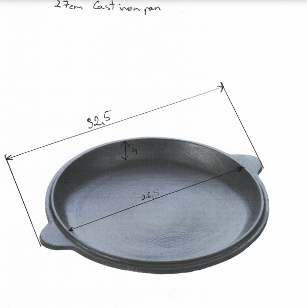 Cast iron pan – lid, 27 cm. (Minimo/Media/Grande/Limited) - anydaydirect