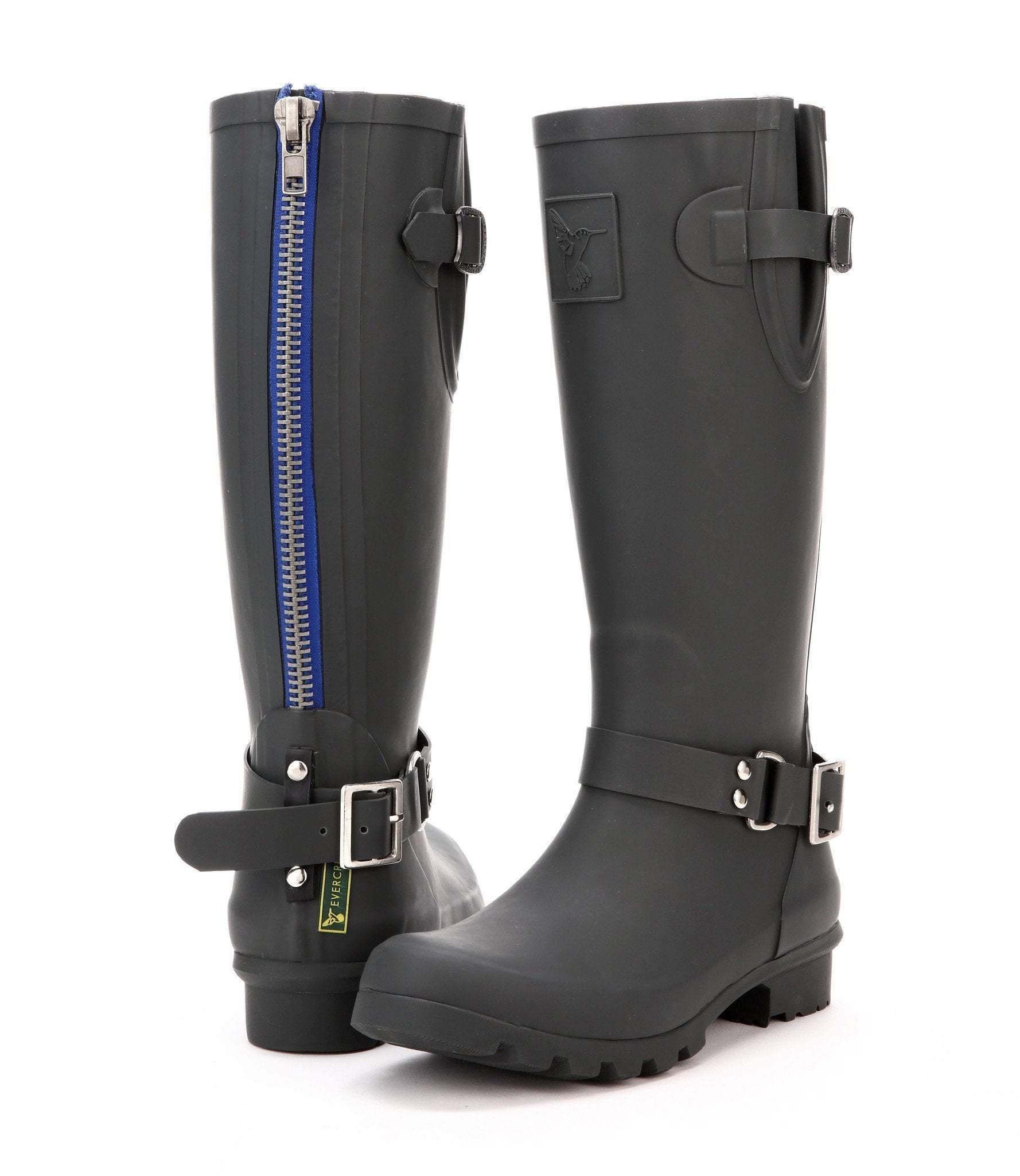 Evercreatures Triumph Charcoal Tall Wellies - anydaydirect