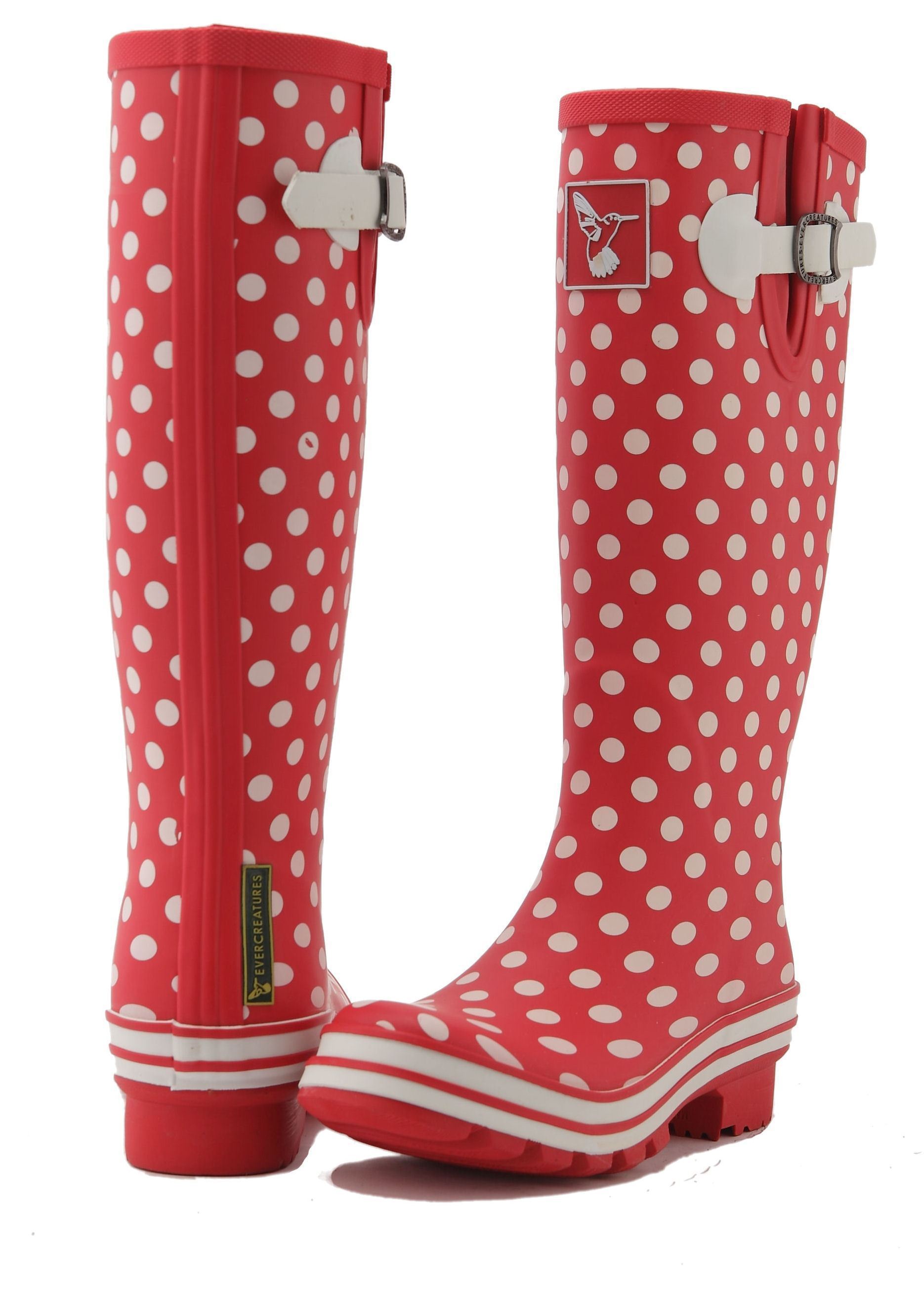 Evercreatures Polka Tall Wellies - anydaydirect