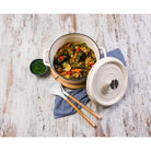 Grandfeu Enamelled Cast Iron Pot in White, 4.7l. With Lid - anydaydirect
