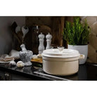 Grandfeu Enamelled Cast Iron Pot in White, 4.7l. With Lid - anydaydirect