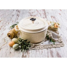 Grandfeu Enamelled Cast Iron Pot in White, 4.7l. With Lid - anydaydirect