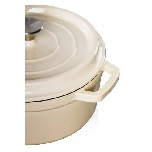 Grandfeu Enamelled Cast Iron Pot in White, 4.7l. With Lid - anydaydirect
