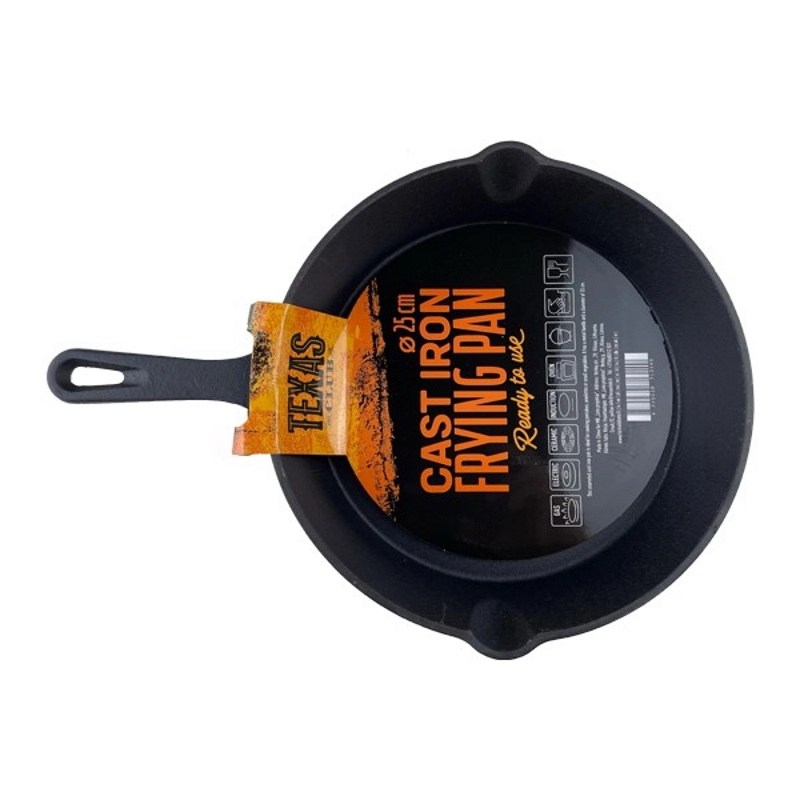 Texas Club Cast iron frying pan, Ø 25cm. - anydaydirect