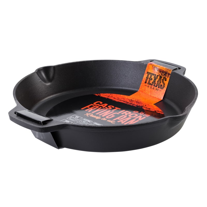 Cast iron frying pan with short handles, 36 cm. - anydaydirect