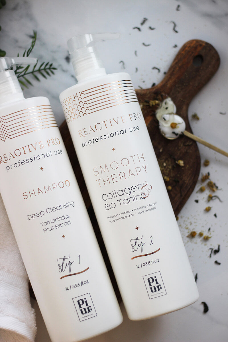 PIUR - Reactive Pro Sulphate Free Smooth Therapy Collagen Haircare System KIT 1L - anydaydirect
