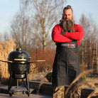 Kamado BONO denim apron with natural leather - anydaydirect