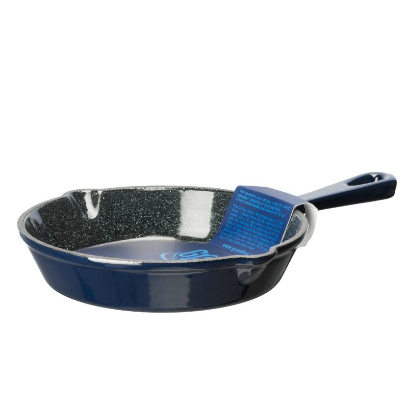 Grandfeu Blue Enamelled Cast Iron frying pan, Ø 15.5cm. - anydaydirect