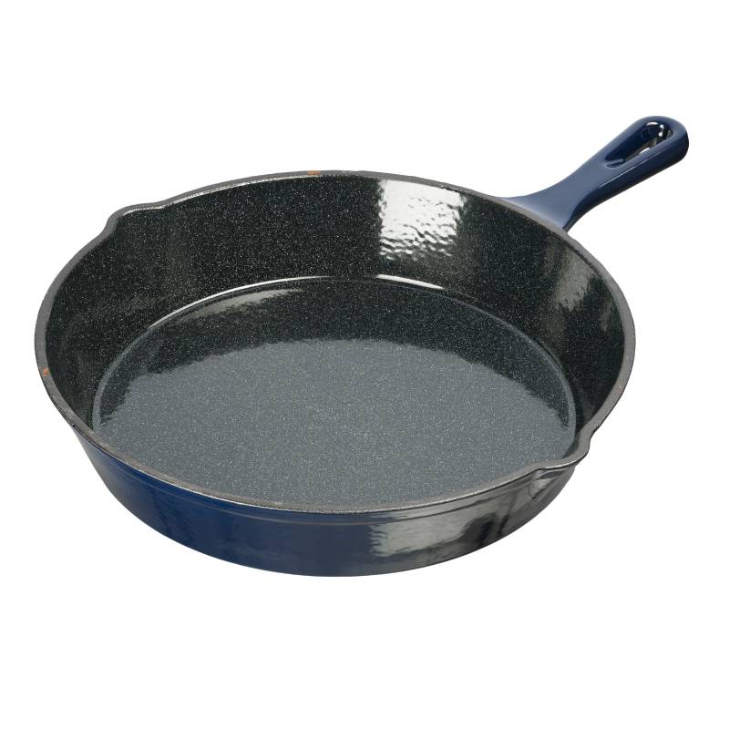 Grandfeu Blue Enamelled Cast Iron frying pan, Ø 25cm. - anydaydirect