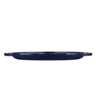 Grand Feu Blue Ribbed Cast Iron Frying Pan, 34cm. - anydaydirect