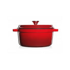 Grandfeu Enamelled Cast Iron Pot in Red, 3.5l. With Lid - anydaydirect