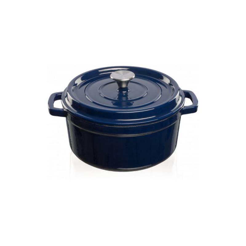 Grandfeu Enamelled Cast Iron Pot in Blue, 3.5l. With Lid - anydaydirect