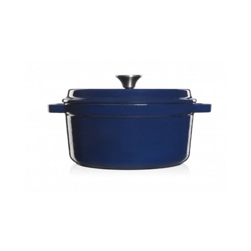 Grandfeu Enamelled Cast Iron Pot in Blue, 3.5l. With Lid - anydaydirect
