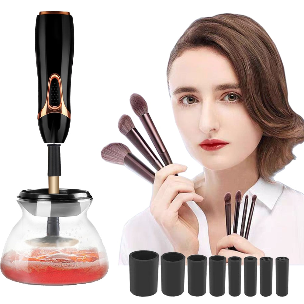 Anydaydirect Usb Makeup Brush Cleaner Electric Makeup Brush Cleaner And Dryer Automatic Makeup Washing Machine Spinner Silicone Fast Cleaner - anydaydirect
