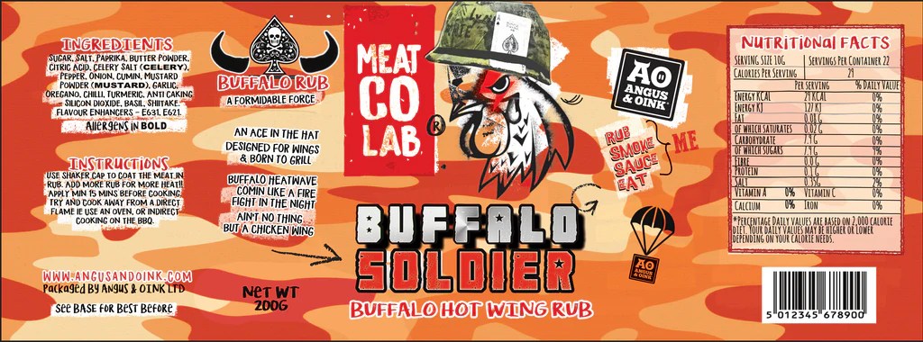 Angus &amp; Oink Buffalo Soldier Wing Rub, 200g. - anydaydirect